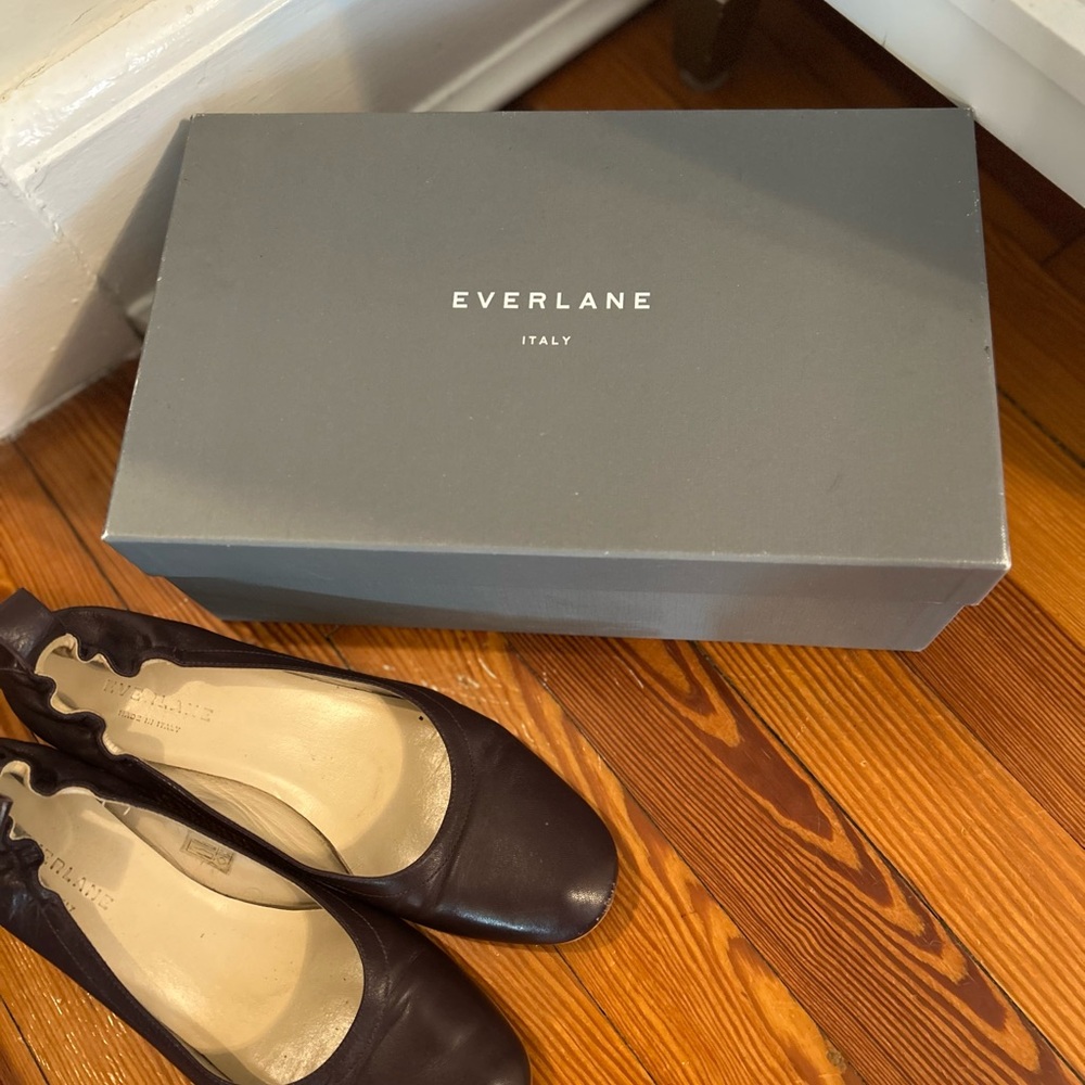 Everlane Dark Wine Leather Women's Flats - Picture 5 of 5
